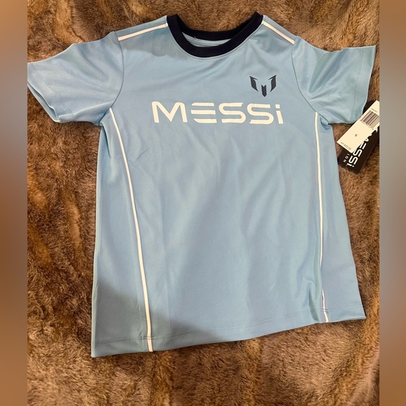 NWT Messi Boys/Kids Light Blue T-Shirt size 6 - Picture 1 of 3